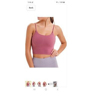 New Sz 8 Sportsnew Rose Yoga Workout Athletic Running Casual Tank Sport Bra NWT
